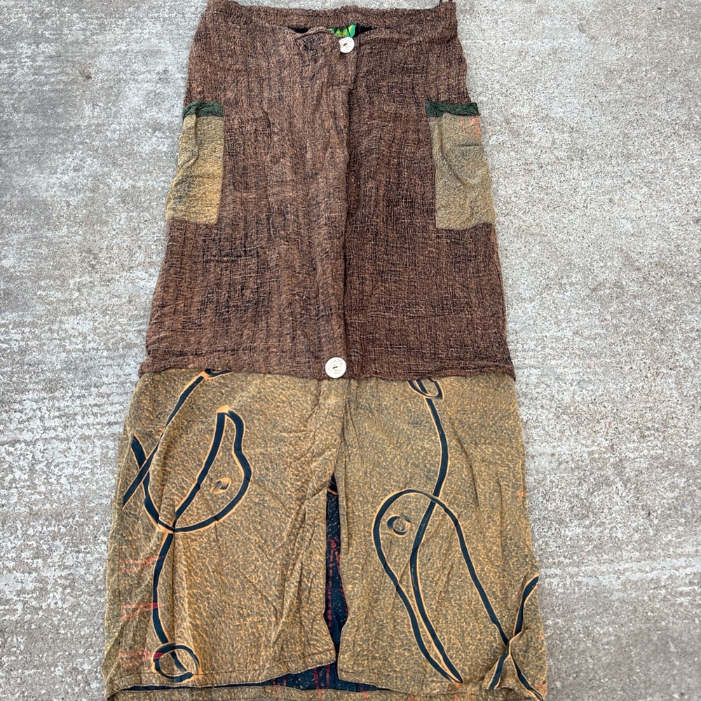 Brown and Tan Patchwork Skirt